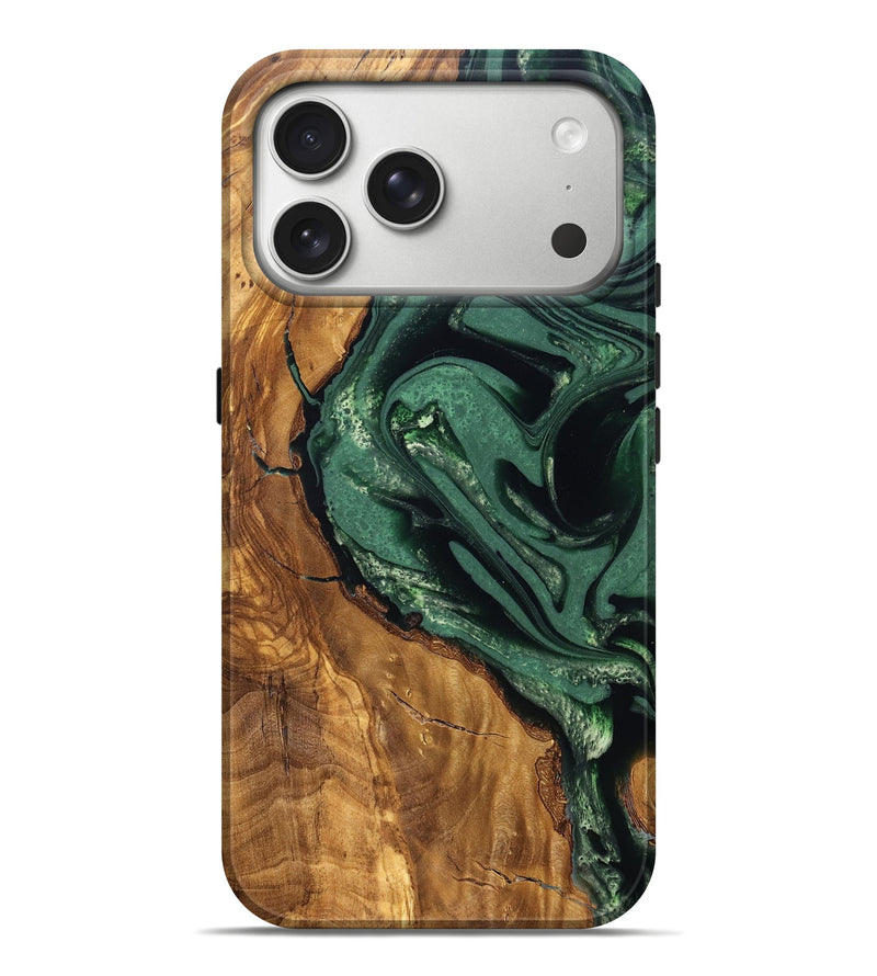 iPhone 17 Pro Max Wood Live Edge Phone Case - Avis (Ancient Olive, 824990)