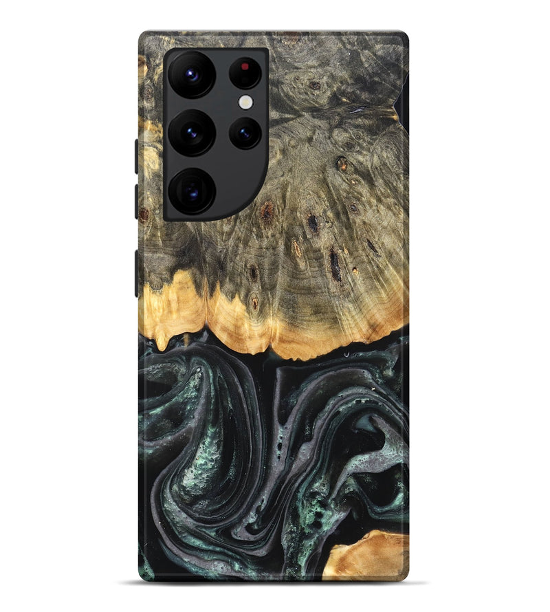 Galaxy S22 Ultra Wood Live Edge Phone Case - Cielo (Green, 824991)