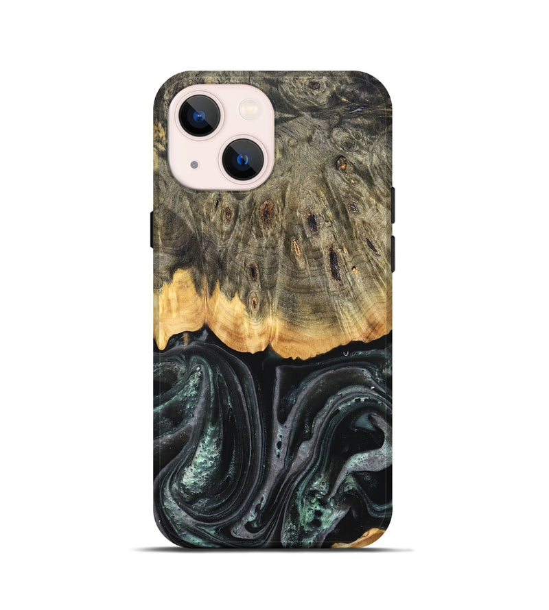 iPhone 13 mini Wood Live Edge Phone Case - Cielo (Green, 824991)
