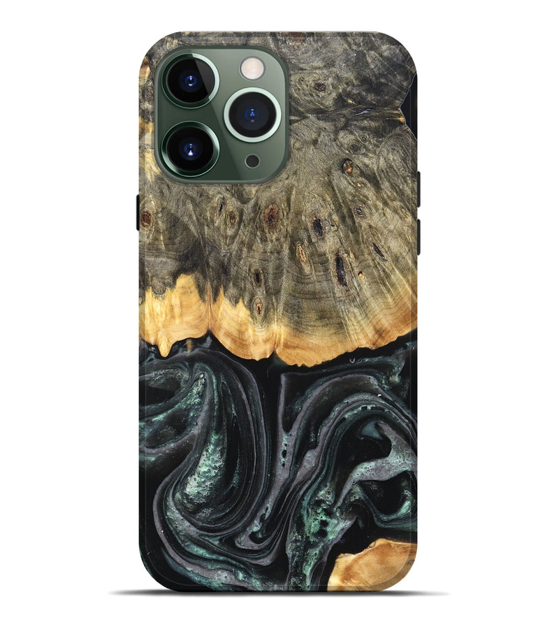 iPhone 13 Pro Max Wood Live Edge Phone Case - Cielo (Green, 824991)