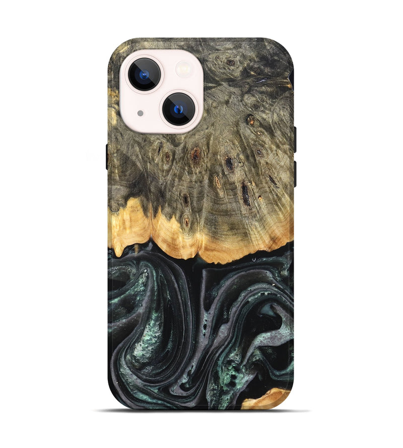 iPhone 14 Wood Live Edge Phone Case - Cielo (Green, 824991)