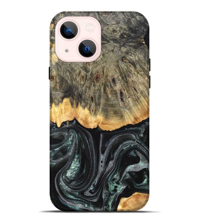 iPhone 14 Plus Wood Live Edge Phone Case - Cielo (Green, 824991)