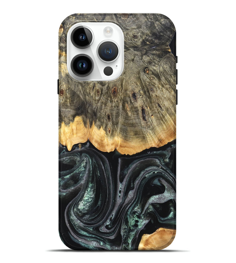 iPhone 15 Pro Max Wood Live Edge Phone Case - Cielo (Green, 824991)
