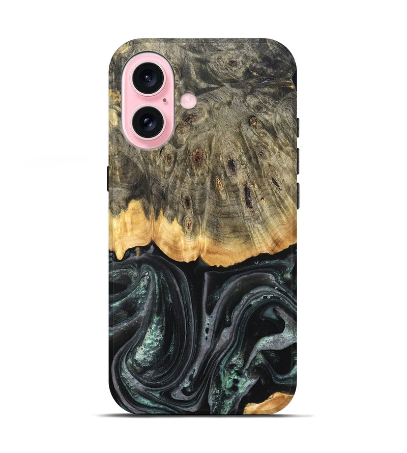 iPhone 17 Wood Live Edge Phone Case - Cielo (Green, 824991)