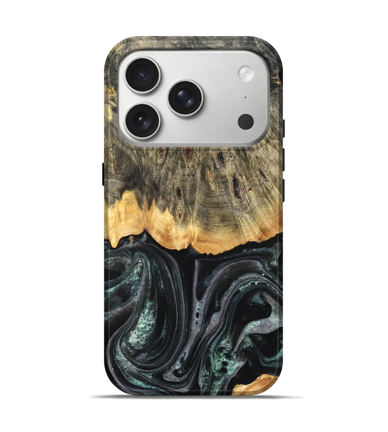 iPhone 17 Pro Wood Live Edge Phone Case - Cielo (Green, 824991)