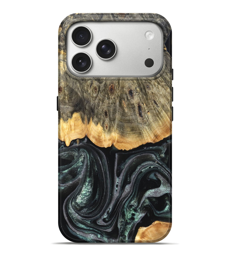 iPhone 17 Pro Max Wood Live Edge Phone Case - Cielo (Green, 824991)