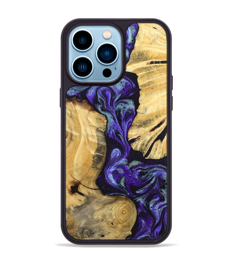 iPhone 14 Pro Max Wood Phone Case - Blanca (Purple, 824993)