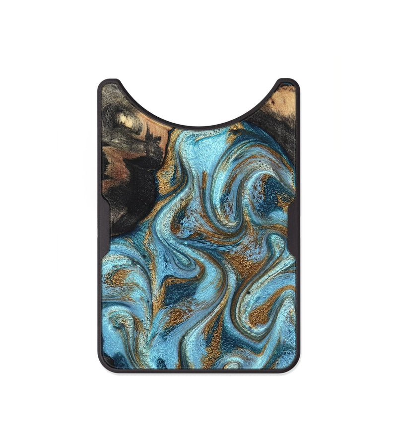 Alloy Wood Wallet - Saylor (Teal & Gold, 825001)