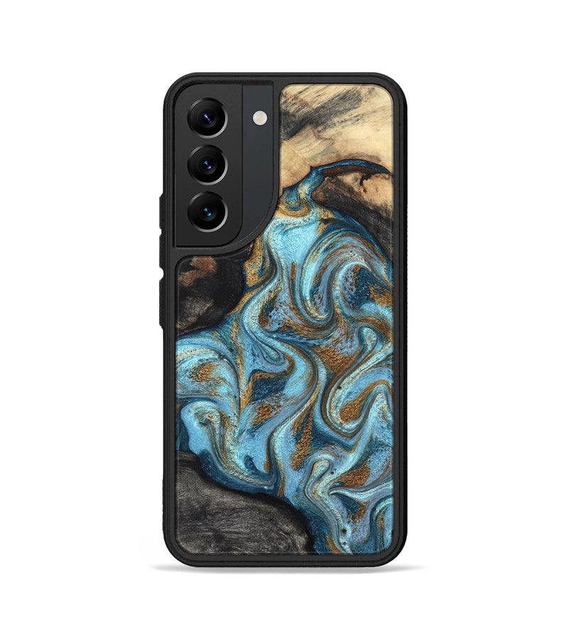 Galaxy S22 Wood Phone Case - Saylor (Teal & Gold, 825001)
