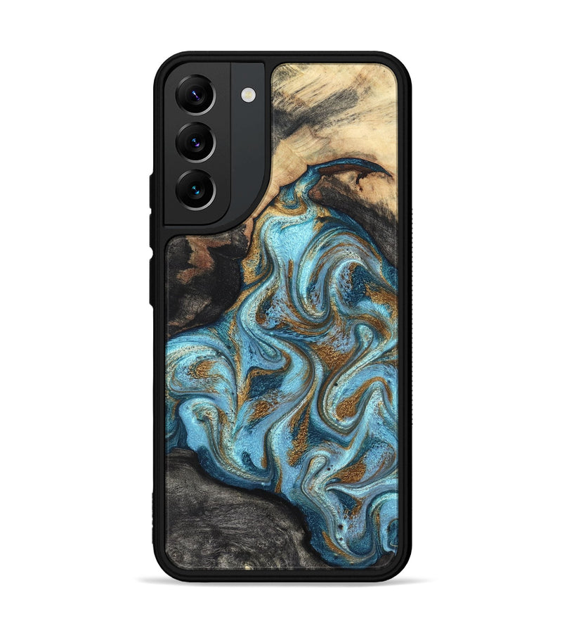 Galaxy S22 Plus Wood Phone Case - Saylor (Teal & Gold, 825001)