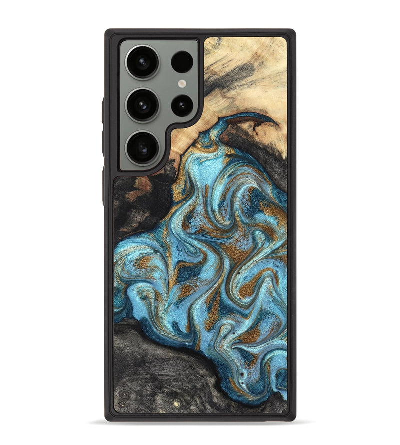 Galaxy S23 Ultra Wood Phone Case - Saylor (Teal & Gold, 825001)