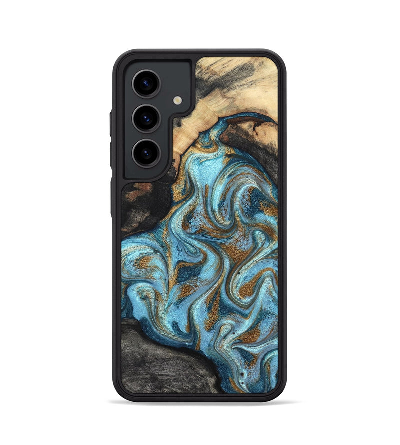 Galaxy S24 Wood Phone Case - Saylor (Teal & Gold, 825001)