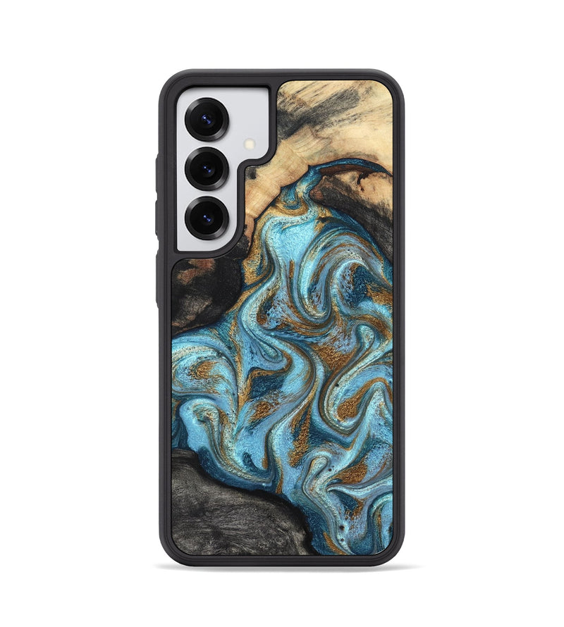Galaxy S25 Wood Phone Case - Saylor (Teal & Gold, 825001)