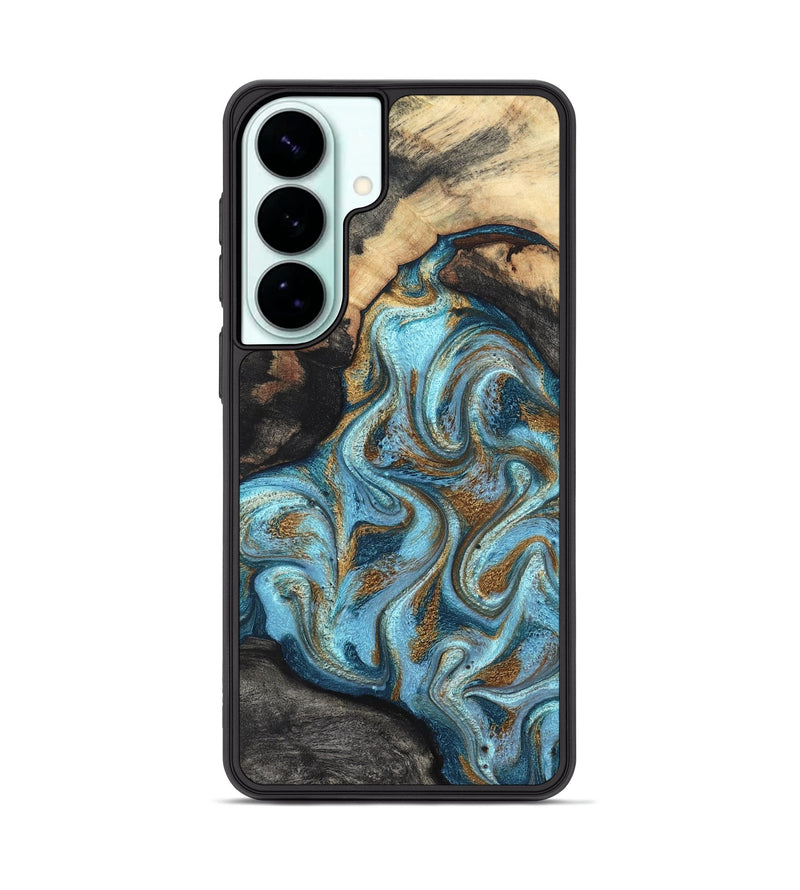 Galaxy S26 Plus Wood Phone Case - Saylor (Teal & Gold, 825001)