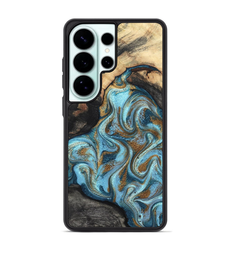 Galaxy S26 Ultra Wood Phone Case - Saylor (Teal & Gold, 825001)