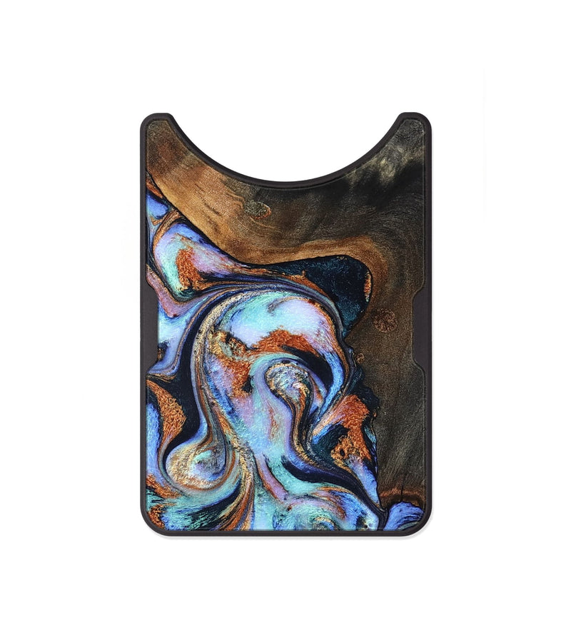 Alloy Wood Wallet - Angel (Teal & Gold, 825002)