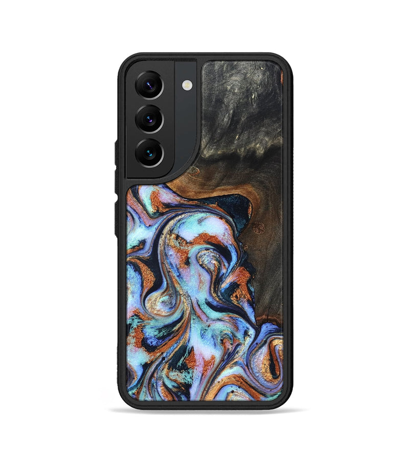 Galaxy S22 Wood Phone Case - Angel (Teal & Gold, 825002)