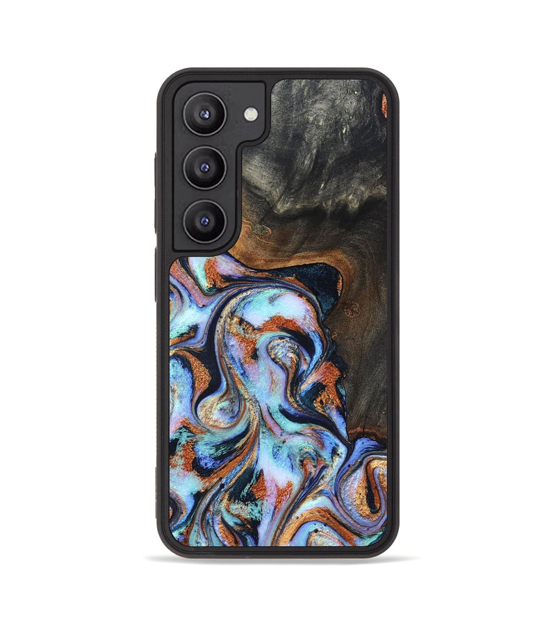 Galaxy S23 Wood Phone Case - Angel (Teal & Gold, 825002)