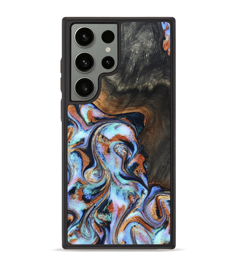 Galaxy S23 Ultra Wood Phone Case - Angel (Teal & Gold, 825002)