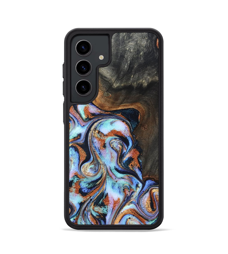 Galaxy S24 Wood Phone Case - Angel (Teal & Gold, 825002)