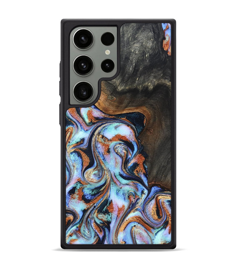 Galaxy S24 Ultra Wood Phone Case - Angel (Teal & Gold, 825002)