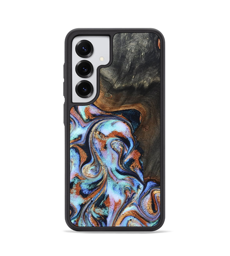 Galaxy S25 Wood Phone Case - Angel (Teal & Gold, 825002)