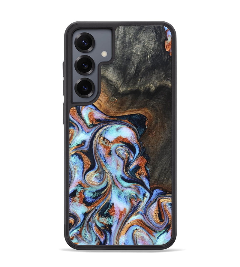 Galaxy S25 Plus Wood Phone Case - Angel (Teal & Gold, 825002)