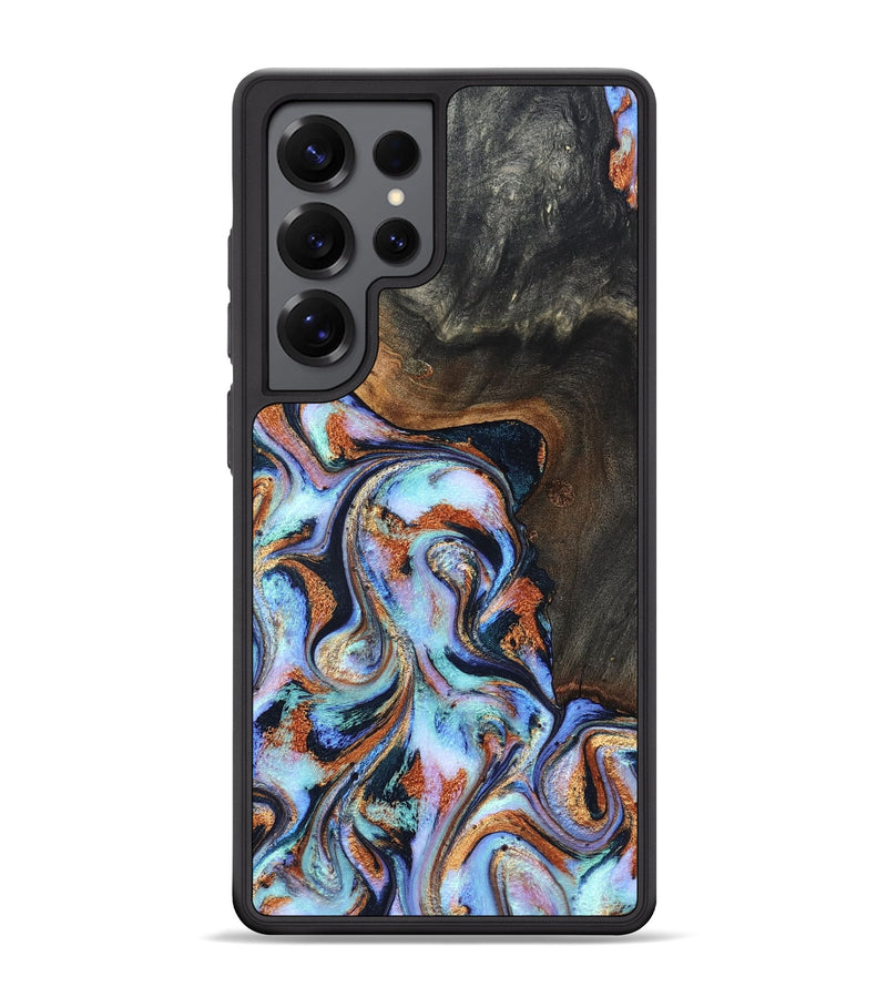 Galaxy S25 Ultra Wood Phone Case - Angel (Teal & Gold, 825002)