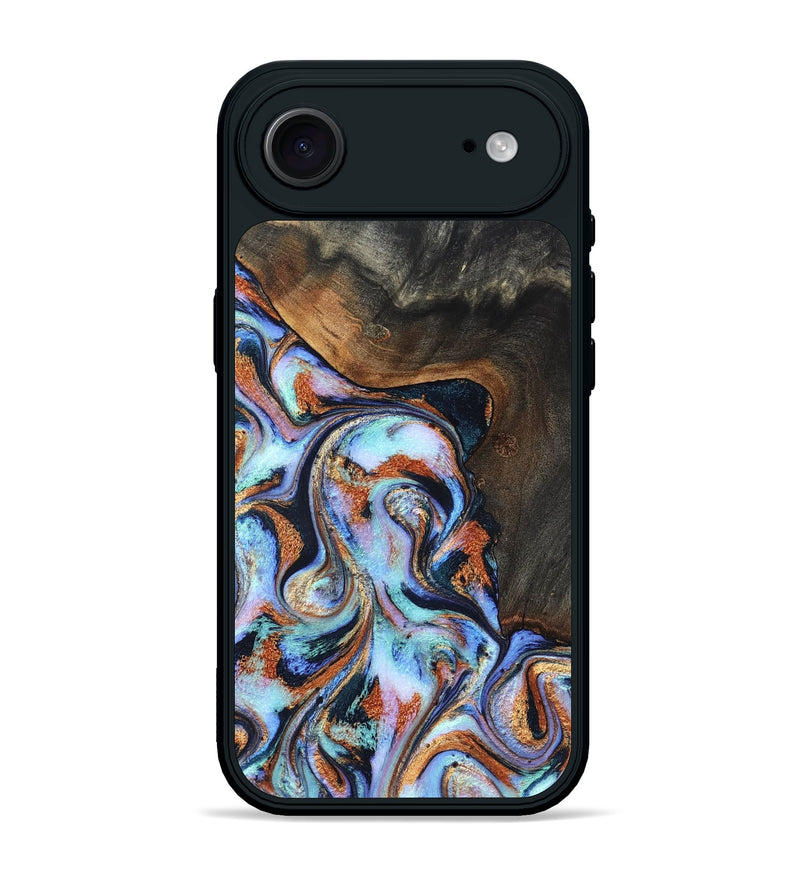 iPhone 17 Air Wood Phone Case - Angel (Teal & Gold, 825002)