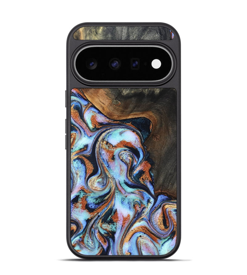 Pixel 11 Pro Wood Phone Case - Angel (Teal & Gold, 825002)