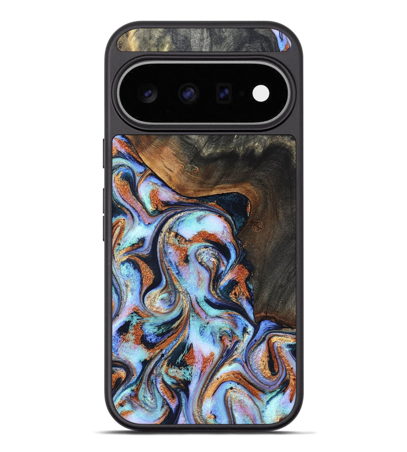 Pixel 11 Pro XL Wood Phone Case - Angel (Teal & Gold, 825002)
