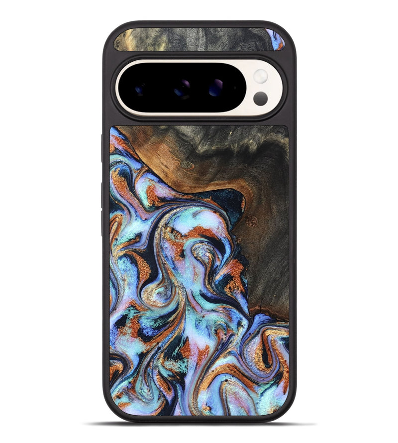 Pixel 9 Pro XL Wood Phone Case - Angel (Teal & Gold, 825002)