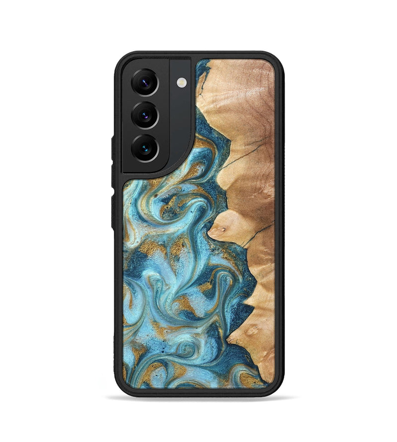 Galaxy S22 Wood Phone Case - Dayton (Teal & Gold, 825003)