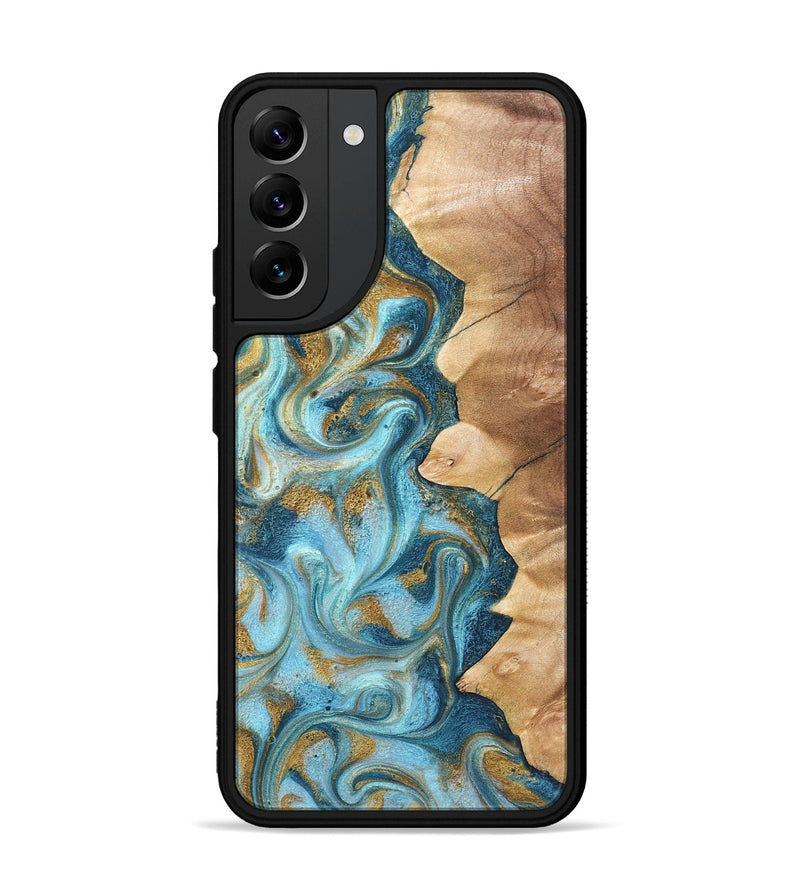 Galaxy S22 Plus Wood Phone Case - Dayton (Teal & Gold, 825003)