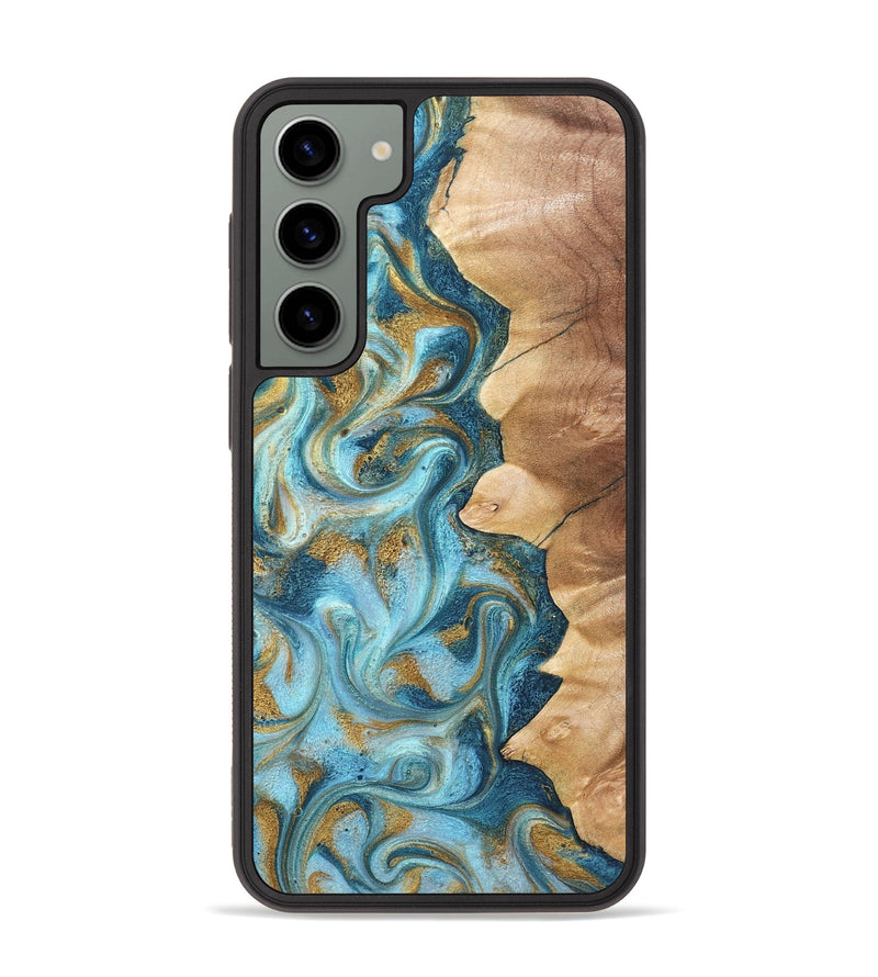 Galaxy S23 Plus Wood Phone Case - Dayton (Teal & Gold, 825003)