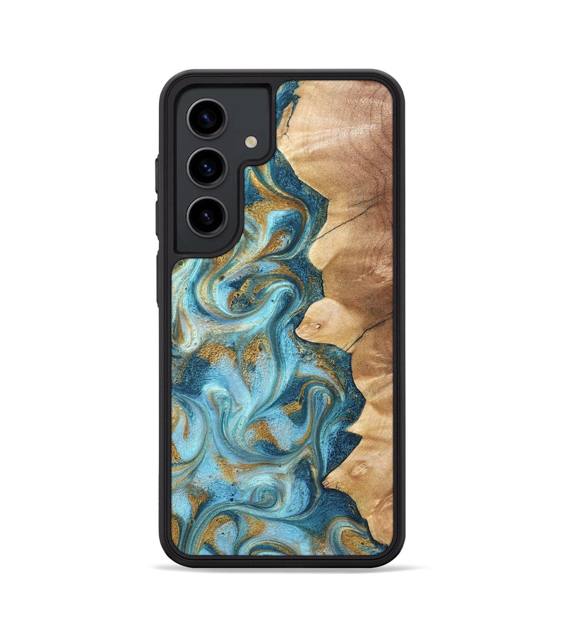 Galaxy S24 Wood Phone Case - Dayton (Teal & Gold, 825003)