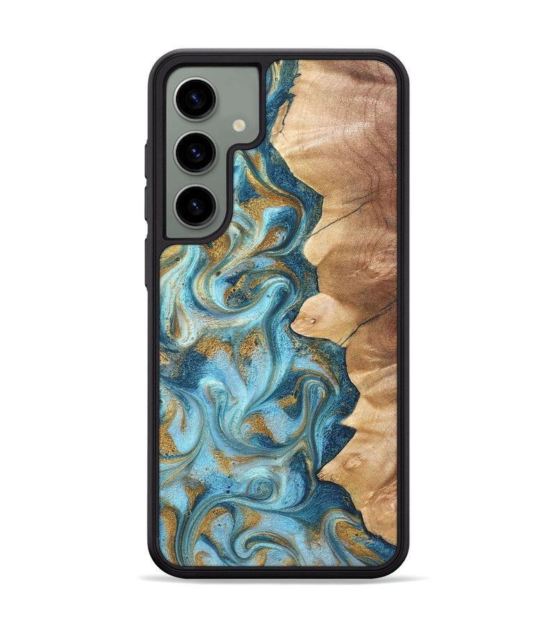 Galaxy S24 Plus Wood Phone Case - Dayton (Teal & Gold, 825003)