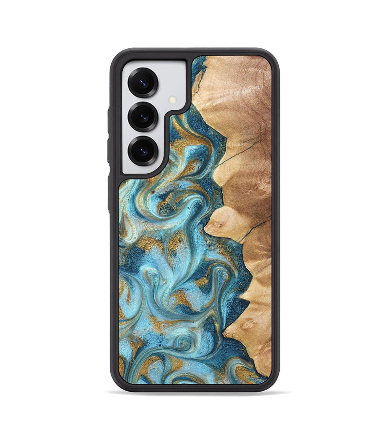 Galaxy S25 Wood Phone Case - Dayton (Teal & Gold, 825003)