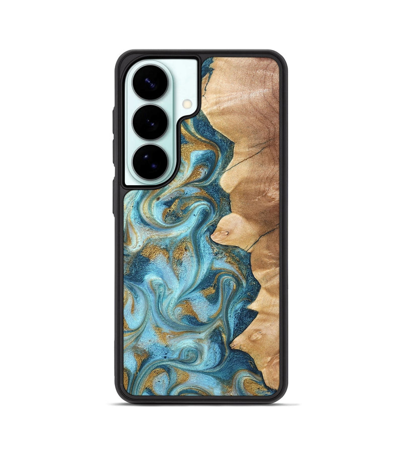 Galaxy S26 Wood Phone Case - Dayton (Teal & Gold, 825003)
