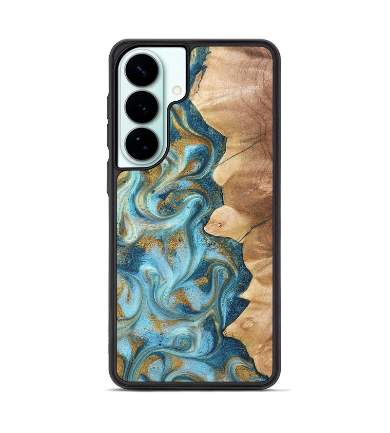 Galaxy S26 Plus Wood Phone Case - Dayton (Teal & Gold, 825003)
