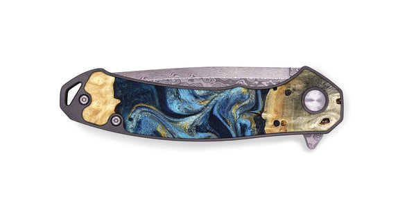EDC Wood Pocket Knife - Hosea (Teal & Gold, 825004)