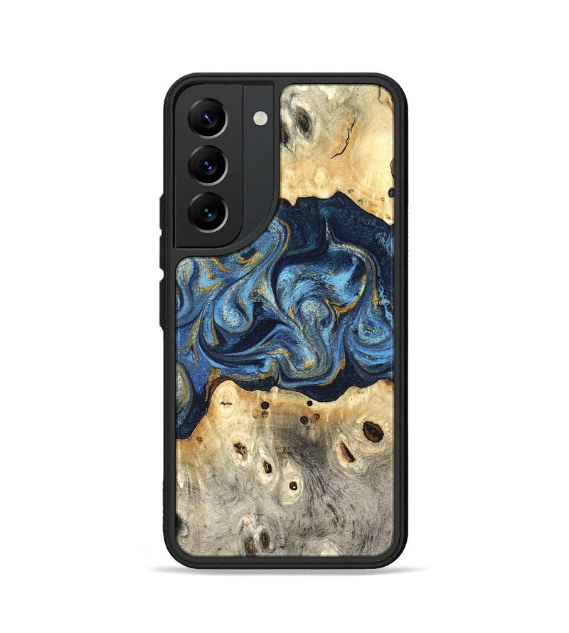 Galaxy S22 Wood Phone Case - Hosea (Teal & Gold, 825004)