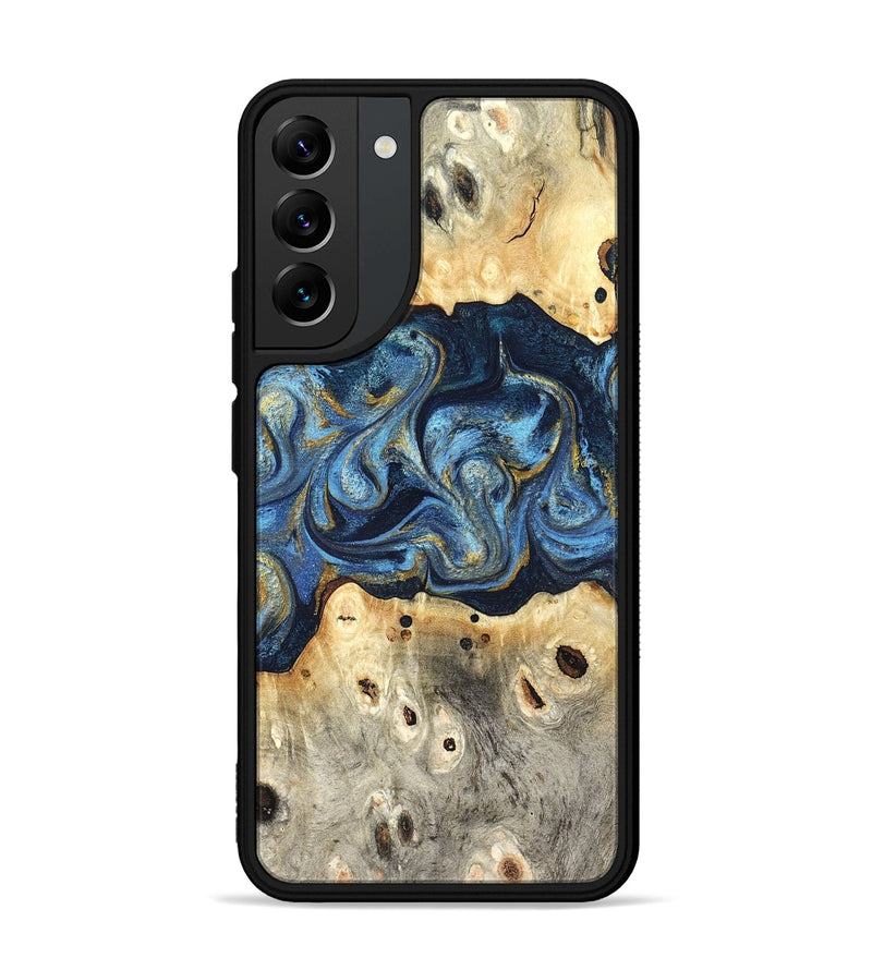 Galaxy S22 Plus Wood Phone Case - Hosea (Teal & Gold, 825004)