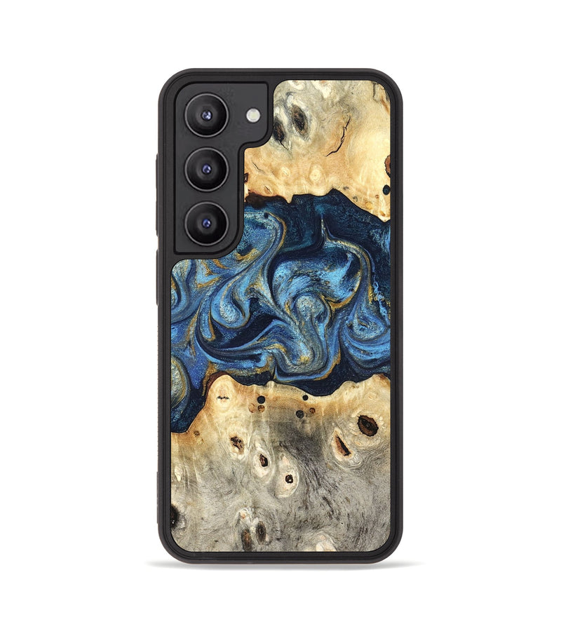 Galaxy S23 Wood Phone Case - Hosea (Teal & Gold, 825004)