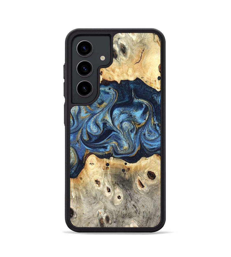 Galaxy S24 Wood Phone Case - Hosea (Teal & Gold, 825004)