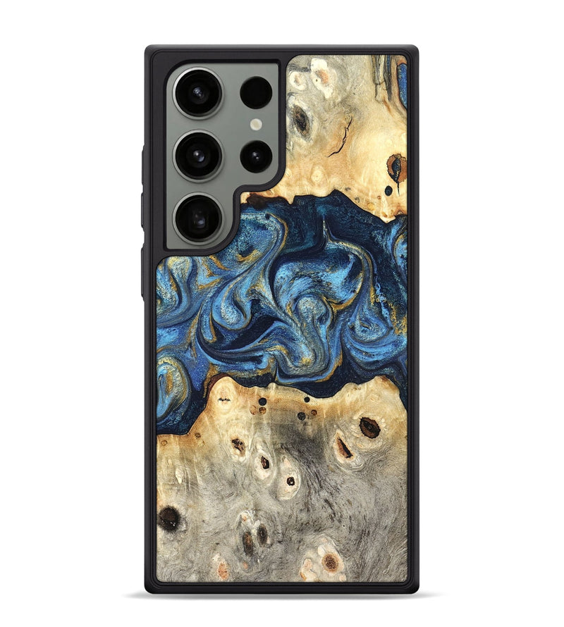 Galaxy S24 Ultra Wood Phone Case - Hosea (Teal & Gold, 825004)