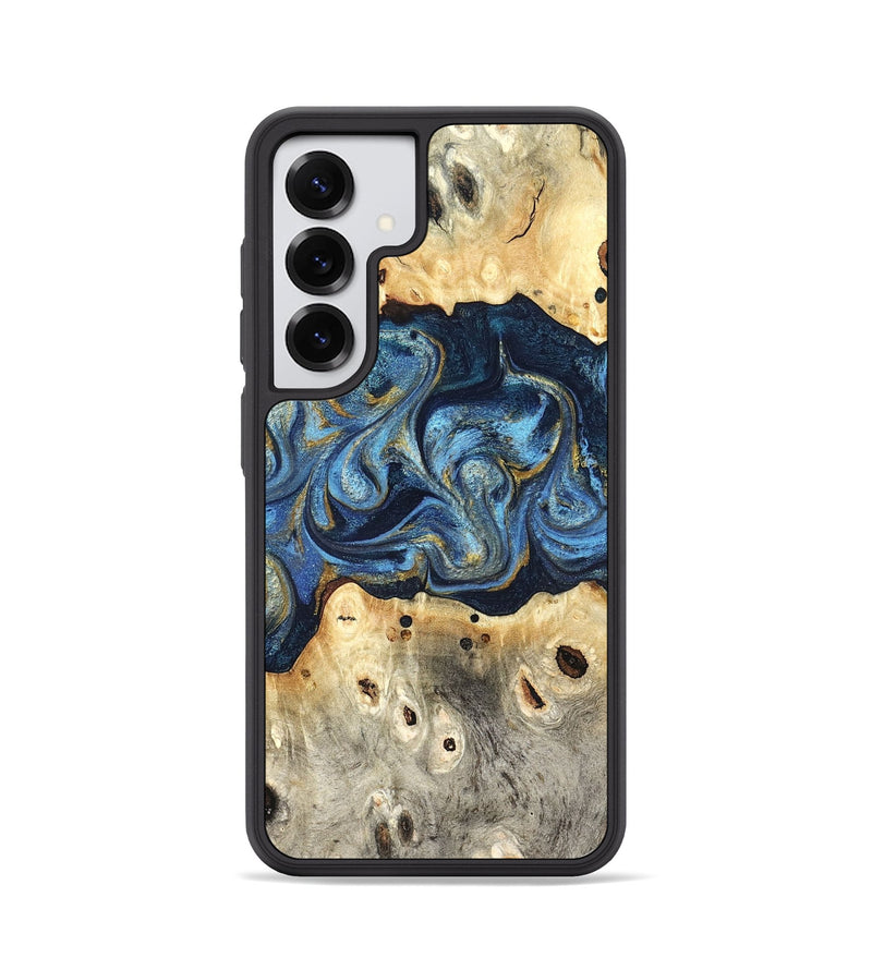 Galaxy S25 Wood Phone Case - Hosea (Teal & Gold, 825004)