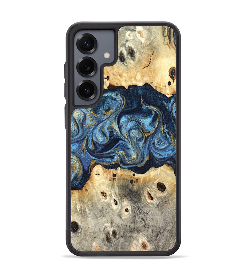 Galaxy S25 Plus Wood Phone Case - Hosea (Teal & Gold, 825004)