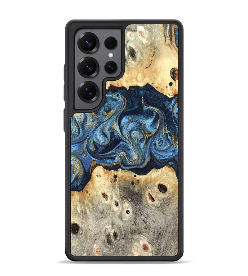 Galaxy S25 Ultra Wood Phone Case - Hosea (Teal & Gold, 825004)