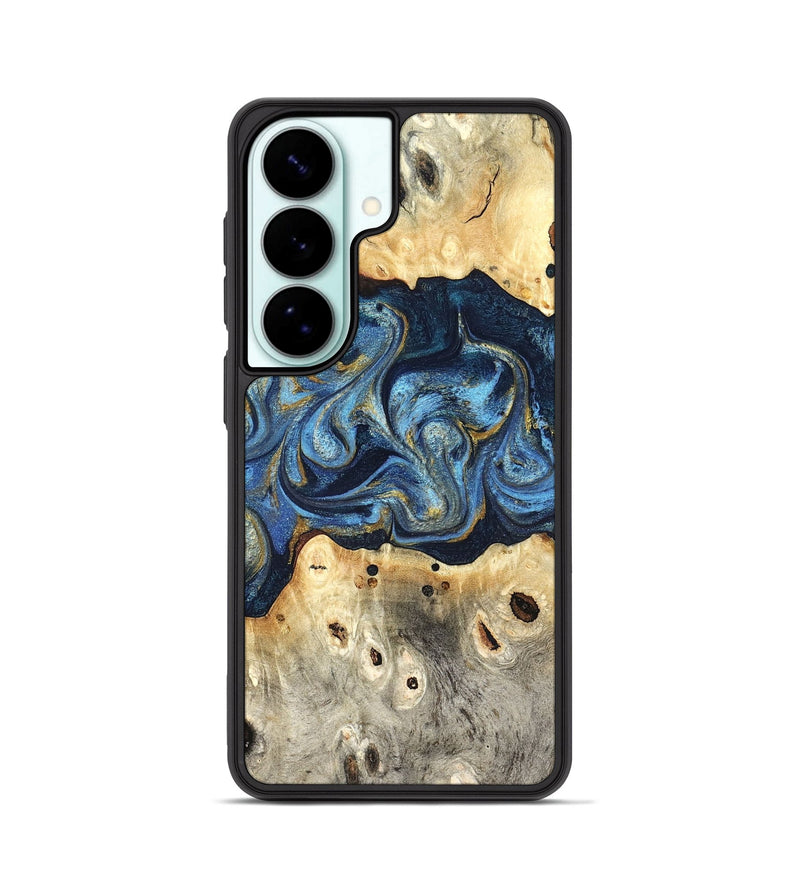 Galaxy S26 Wood Phone Case - Hosea (Teal & Gold, 825004)